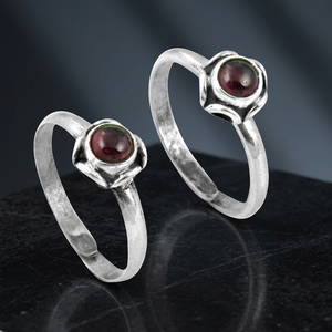Adjustable <b>Dainty</b> 925 Silver Toe <b>Rings</b> with Garnet for Women Daily Wear Fashion Jewelry - Product Image 4