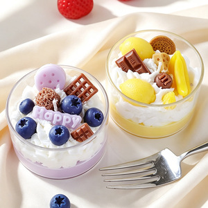 Cute Fake Cream Dessert Cup Aromatherapy <b>Candle</b> Strawberry Chocolate Ornament For Warm Indoor Leisure Atmosphere - Product Image 5