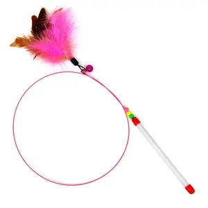 Wholesale Pet Toys Cat Toys 90cm Cat Teaser Sticker Interactive Cat Feather Toy For Playing Indoor