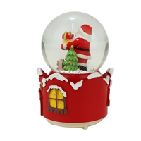 Ornement de Noël personnalisé, boule à neige avec lumières, musique, ballons d'eau, résine, artisanat, cadeau de Noël, conception artificielle