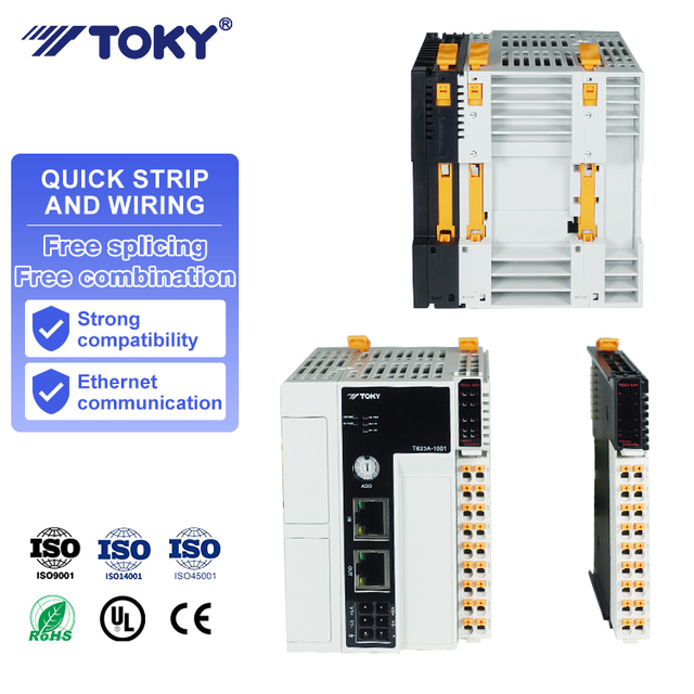 Intelligent Industrial Automated System Simple Wiring Digital Input PLC IO Modbus Communication 24V 16/32 I/O PLC Programming
