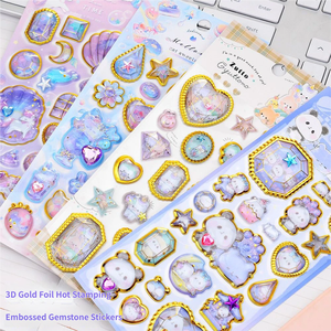 สติกเกอร์ตกแต่งลายการ์ตูน 3 มิติ แบบนูนลายคริสตัลเลเซอร์ รูปทรงเพชร สำหรับงาน DIY ของขวัญสร้างสรรค์ - Product Image 3