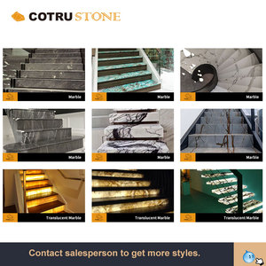 Marchepieds antidérapants en marbre poli pour Penthouse Duplex Villa de luxe Design d'escaliers élégants - Product Image 6