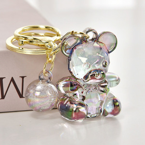 Porte-clés Ours Transparent en Acrylique, Pendentif Ours en Cristal Coloré, Accessoires pour Sacs, pour Machine à Griffes et Boîte Mystère - Product Image 2