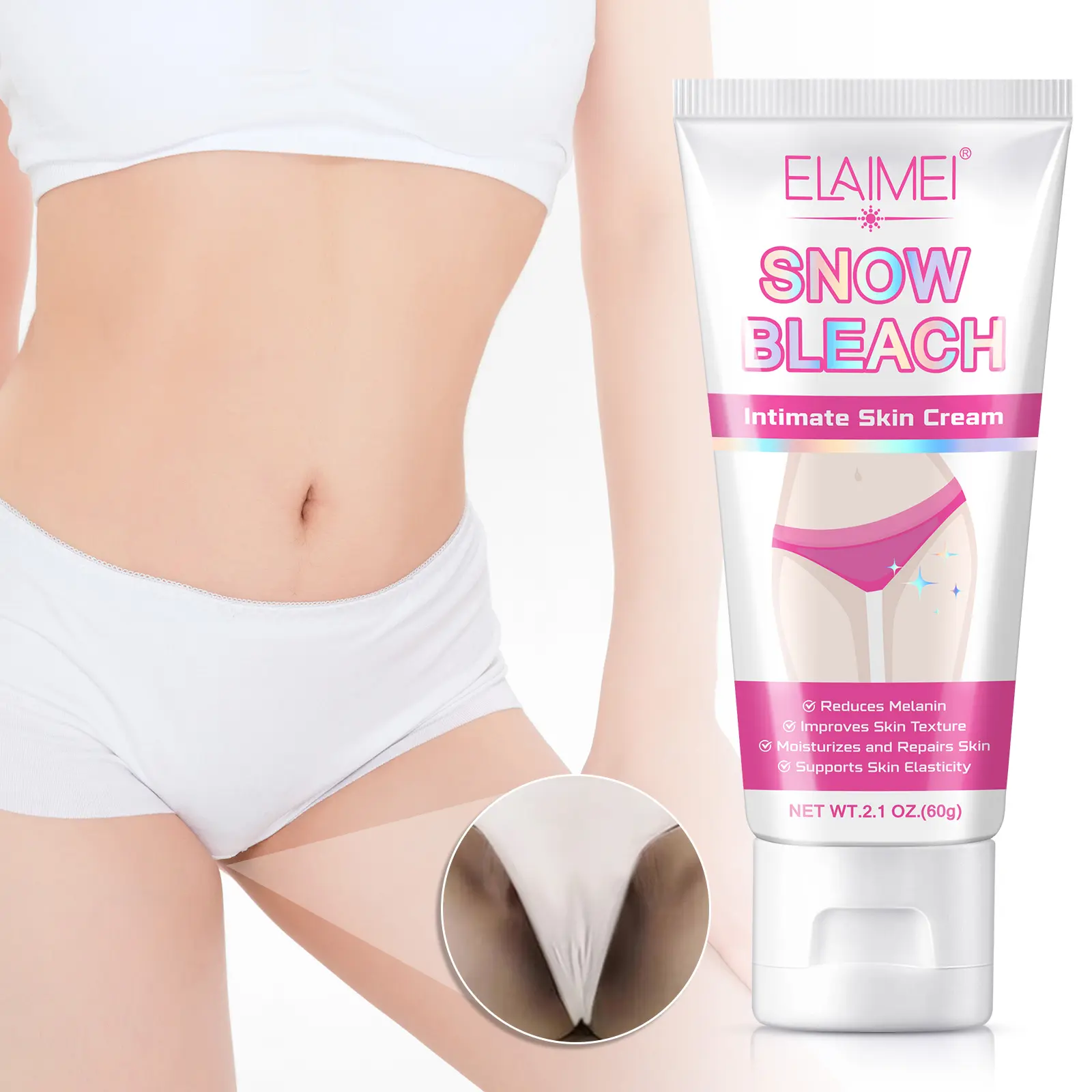 Private Label pelle liscia viso e corpo schiarire crema sbiancante bianco neve candeggina crema per le zone intime parte privata