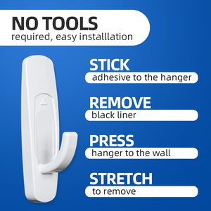 Modern Strong Adhesion Removable 4-Piece Eco-Friendly Self-Adhesive Plastic <strong>Wall</strong> Hanger Hooks Coat <strong>Clothes</strong> Hanger <strong>Rail</strong> for - Product Image 2