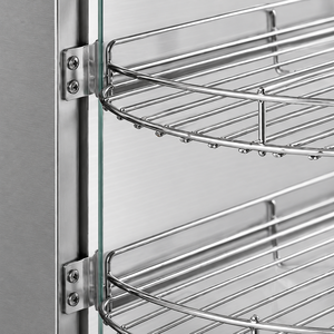 Vitrina Eléctrica con Calefacción para Mostrador, Exhibidor de Alimentos con Vidrio Curvo, Calentador de Alimentos de 3 Niveles de Acero Inoxidable, 220V - Product Image 2