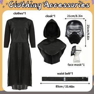 Disfraz de Kylo Ren de JoyFuncos para Niños, Mono Negro con Máscara, Traje de Cosplay para Halloween, de 8 a 13 Años - Product Image 4