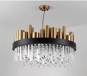 Celo iluminación sala de estar colgante candelabros de cristal techo moderno lujo negro y oro - Product Image 6