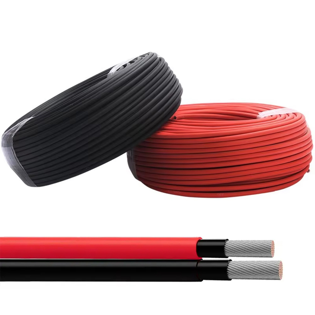 PV Solar Cable 4-16mm 0.6kV XLPE Insulation Tinned Copper DC IP66 High Voltage TPU Jacket 90C Power Station Trailer Suspension