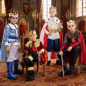 Costumes de fête d'Halloween et de Noël, déguisements pour enfants, garçons, prince médiéval, costume de roi, HCBC-022 - Product Image 1