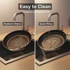 Sartén Antiadherente de Acero Inoxidable Sus 316 con Superficie Resistente a los Arañazos de 24 cm para Comidas Familiares - Product Image 2