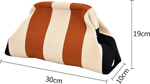 Women Vintage Open Summer Beach Dumpling Clutch Woven <b>Handbag</b> Ruched Casual Knitted Striped Colorblock - Product Image 4