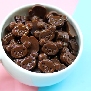 Cabujones de resina de chocolate con forma de oso lindo y base plana para manualidades DIY, dijes para slime, miniaturas para casas de muñecas y comida - Product Image 5