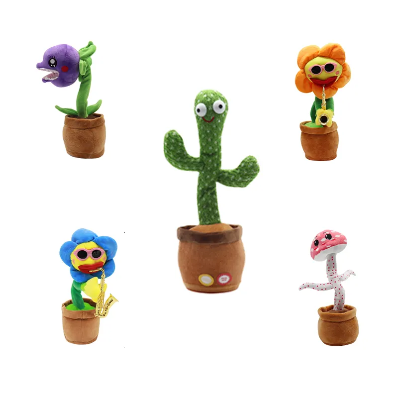 Großhandel niedlichen gefüllten Blumentopf Twist ing Kaktus Spielzeug tanzen und singen Dancing Cactus Spielzeug Plüsch