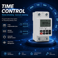 Minuteur numérique programmable hebdomadaire pour maison intelligente, 7 jours, AC220V, relais sur rail DIN, contrôle du temps 40A 63A 80A