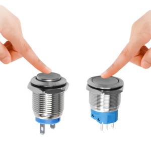 22毫米防水迷你铜不锈钢螺丝端子金属电源按钮启动按钮开关，带汽车房车船用发光二极管灯 - Product Image 4