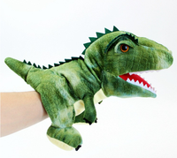 Marionnette à main personnalisée avec bouche mobile en peluche 14 pouces dragon marionnette à main personnalisée en peluche animale