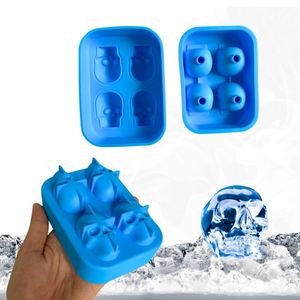 Moule à glaçons en silicone 4 cavités, facile à démouler, flexible pour congélateur, whisky, cocktails et boissons froides - Product Image 3