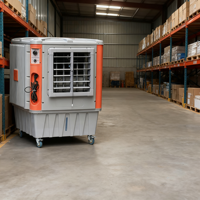 Refroidisseur d'air évaporatif industriel robuste, climatiseur mobile avec roues