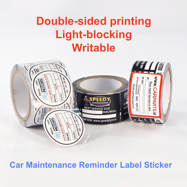 Factory-Direct Custom Car Maintenance Labels | Double-Sided Waterproof Oil-Proof No Residue Glue for Windshields