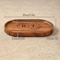 Plateau de service ovale en bois massif entièrement personnalisable, style japonais, gravé au laser, vaisselle multifonctionnelle, plateau à collations, fruits secs, bijoux