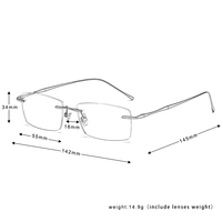 Jiojew Pure Titanium Gafas sin marco Gafas sin montura Monturas de gafas ópticas para hombres