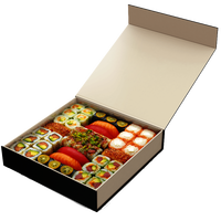 Papier carton de luxe imprimé sur mesure jetable livraison de déjeuner emballage de restauration rapide à emporter boîte à bento de sushi japonais