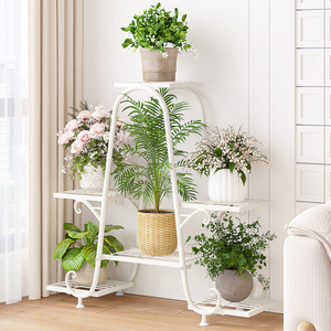 Support de plantes moderne en fer forgé multi-niveaux, étagère à fleurs sur pied pour balcon intérieur, rangement pour maison, jardin et salon - Product Image 5