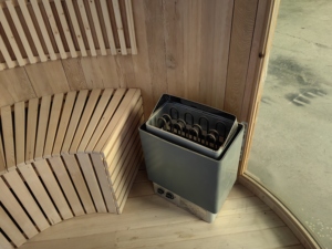 Sauna extérieur haut de gamme sept continents en bois massif de pruche et cèdre rouge avec panneau de commande informatisé - Product Image 6