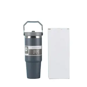 IceFlow Edelstahl-Becher Stroh vakuum isolierte Wasserflasche Heim-Büro-Automat wiederverwendbar Becher Fitnessstudio Unisex Klappstroh