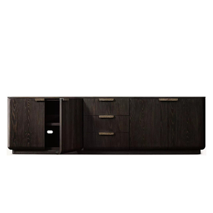 Buffet/Credenza/Meuble de rangement 4 portes et 3 tiroirs en bois de chêne naturel style Mid-Century de qualité supérieure Anchor Home pour salon, personnalisable OEM/ODM - Product Image 6