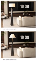 Lampadaire LED de style français, rétro mi-siècle, haut de gamme, luxe discret, trois couleurs, intensité variable, commande par interrupteur au pied, en résine