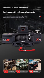 Cabrestante Eléctrico QSF de 13500 lb y 12 V para Vehículos, Cabrestante de Tracción Multiusos con Batería para Rescate de Vehículos, Camiones y Todoterrenos - Product Image 5