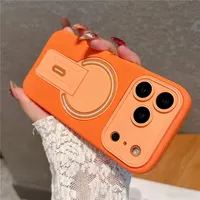 Coque de téléphone en silicone avec support invisible compatible avec la charge sans fil pour iPhone 17 16 15 14 13 12 11 Pro Max Plus