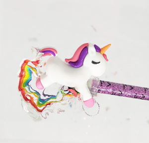 Papelería creativa: Lápiz de papel con cuerpo rosa/morado y borrador arcoíris para niños, juego de sacapuntas + borrador + lápiz. - Product Image 2