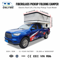 ONLYWE Camping-car amovible en fibre de verre pour pick-up, avec cadre en aluminium, 4 couchages, tout-terrain, caravane de voyage