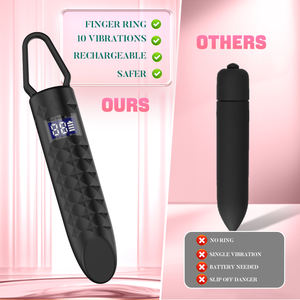 Masturbador femenino tipo bala GM-501 LCD, recargable por USB, 100% resistente al agua, 10 frecuencias, látex - Product Image 3