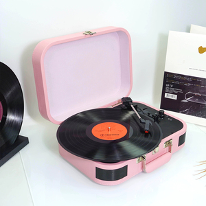 Tourne-disque portable FOLIO-02 <span class=keywords><strong>rose</strong></span> poudré avec Bluetooth 5.0+ et haut-parleurs stéréo intégrés - Product Image 2