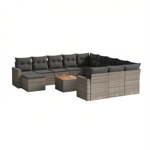 Garden <b>Sofa</b> <b>Set</b> Grey Dark Grey Outdoor Furniture Rattan Waterproof Elegant Design - Product Image 1
