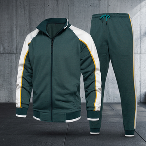 Ensemble de survêtement sportif écologique pour homme Suprex Enterprises, veste à fermeture éclair à manches longues printemps-automne + pantalon de survêtement, imprimé léopard - Product Image 6