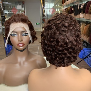 Perruque courte en cheveux humains de qualité 12A, coupe pixie, avec dentelle frontale 13x4, vente en gros - Product Image 2