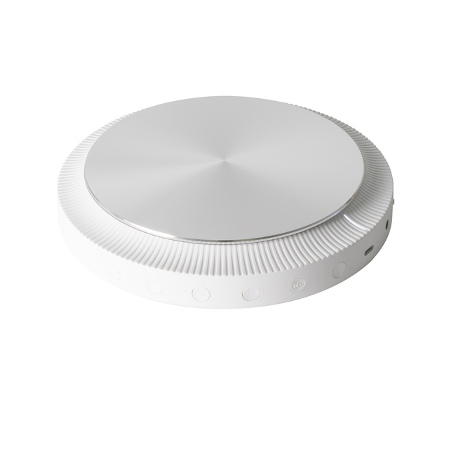 TRETTITRE Round CD Player with Magnetic Rotating Slide Cover, BT Hi-Fi Sound OLED Display 3.5mm Output Rechargeable Portable