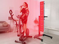 Lampe de luminothérapie rouge à 7 longueurs d'onde BioMol avec design infrarouge sur pied pour le visage et le corps, écran tactile, utilisation à domicile
