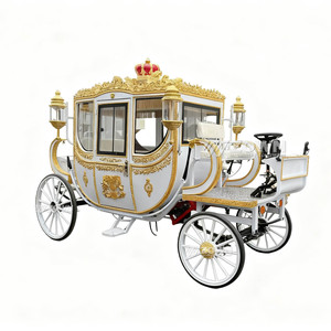 Carrosse royal classique ZOWN en or blanc gaufré pour séance photo de mariage en extérieur - Product Image 1