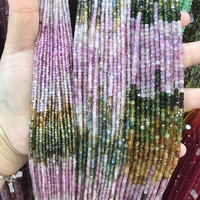 Prêt à expédier perles de tourmaline arc-en-ciel translucides naturelles collier de pierres précieuses en vrac délicat ensemble de bijoux perles de pierre