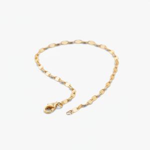 สร้อยข้อมือแบบโซ่ทอง 14K และ 18K พร้อมเพชรทรงเจ้าหญิงชุบโรเดียมและไข่มุกสีขาว มีจำหน่ายทั้งทองชมพูและทองขาว - Product Image 1