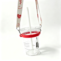 Support de tasse en silicone personnalisé avec logo, antidérapant, sangle réglable, écologique, pour voyage, campus, shopping, gourde