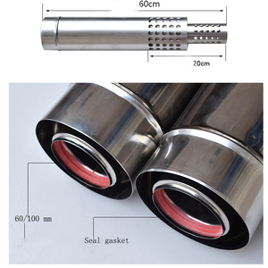 Tubo <span class=keywords><strong>per</strong></span> Canna Fumaria in Acciaio Inox a Doppia Parete 100/60mm <span class=keywords><strong>per</strong></span> Scaldabagno / Caminetto / Fornello a Gas / Caldaia - Product Image 5