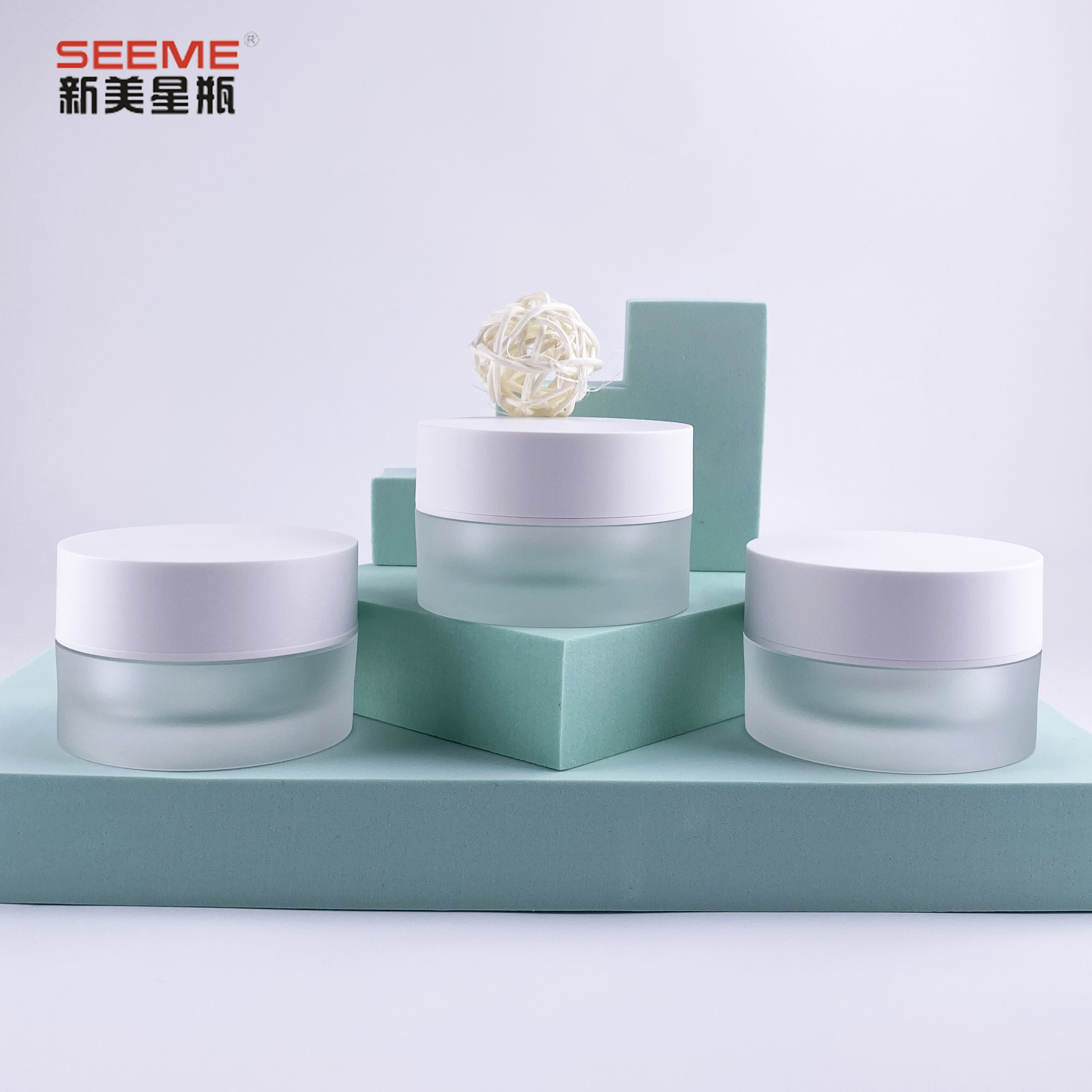 30g 50ml Frosted Finish Cosmetic Jar Empty Plastic Matte White Cream Jar For Moisturizer Cream Jar